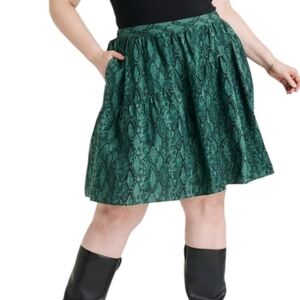 Ava & Viv Green A-Line Skirt
